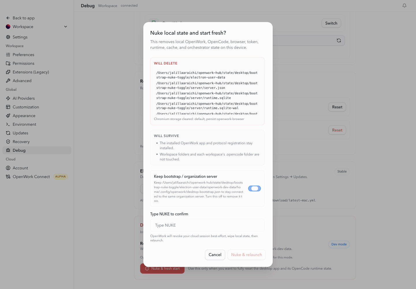 Bootstrap included in delete plan